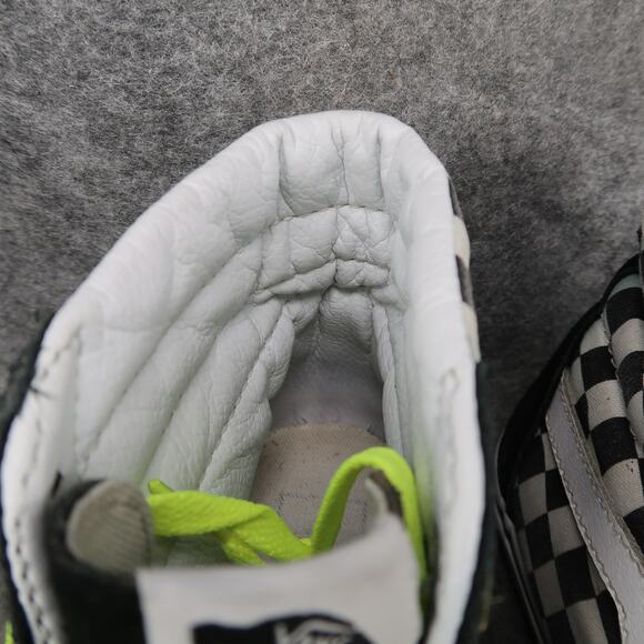 Vans Shoes Womens 9.5 Sk8 Hi Sneakers Checkered Suede Canvas Black White Casual - Picture 4 of 14